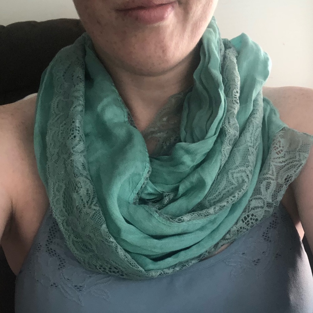 Beautiful green lace scarf
